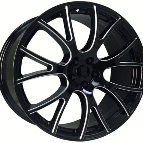 22×9″ Dodge Hellcat SRT Replica Wheel Fits 5lug Dodge Hellcat, Challenger and Magnum, Black Milled
