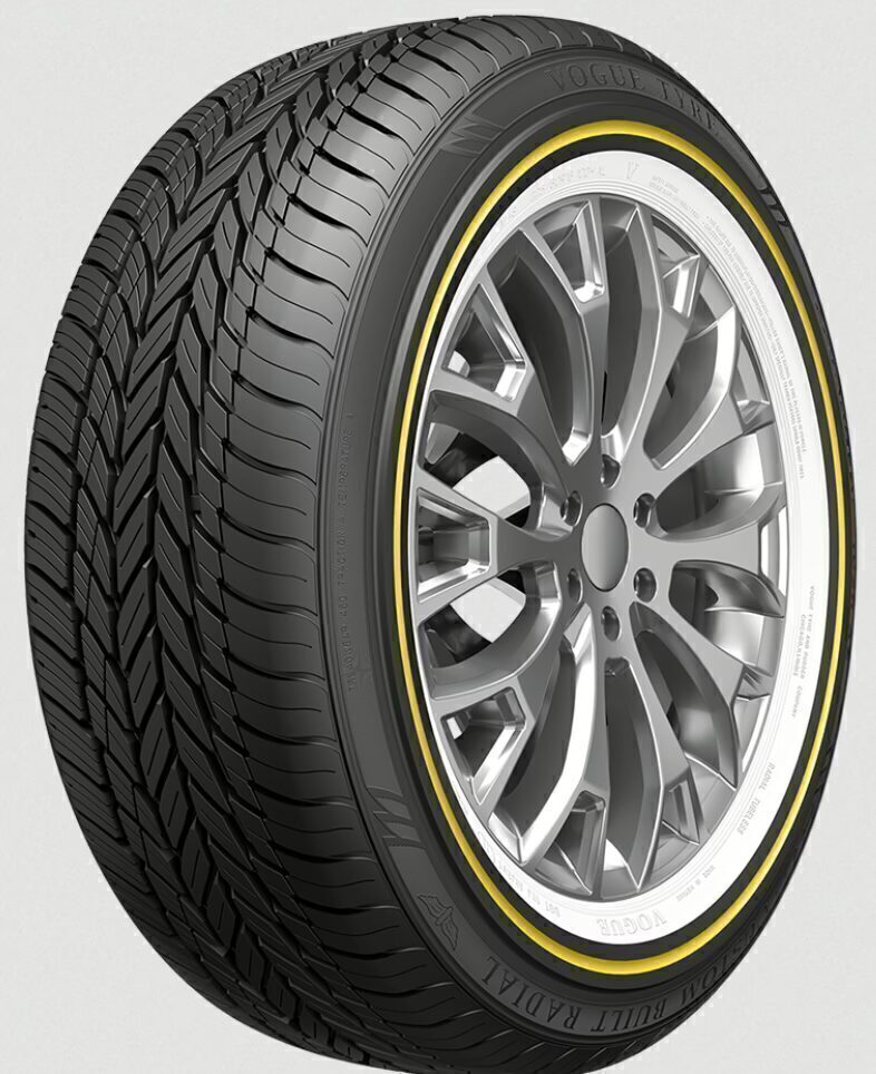 Vogue Custom Built Radial VIII – 235/45R18 98V XL White/Gold Sidewall Tire