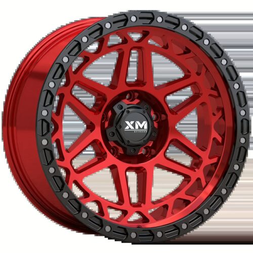 Xtreme Mudder XM-700 Offroad Wheel 17×9″ +0mm Offset, 5×127 5×5 Fits Chevy Silverado, Jeep Wrangler, Candy Red Face