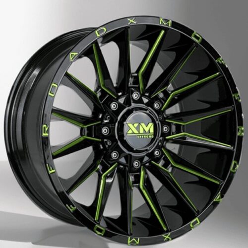 20×10″ Xtreme Mudder XM-352 Off-Road Wheel Fit 6lug Chevy Silverado , GMC Sierra Green Milled