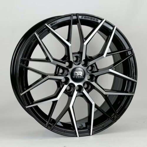 Drift Racing DR236 17×7.5 +35 Gloss Black Machine Face Wheel – 5×100 / 5×114.3 – Fits Civic, Jetta, Altima, Lancer