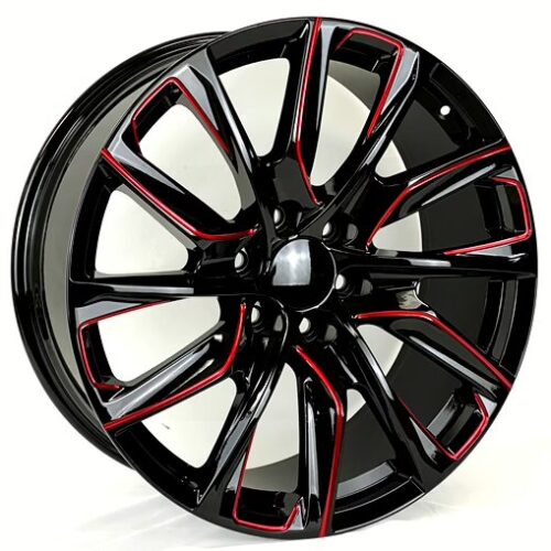22×9 Black Milled Replica Wheel – Red Line | 6×139.7 | Fits Chevy, GMC, Cadillac