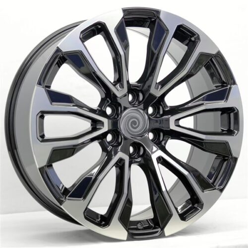22×9 Replica Wheel – Black Machine Face for Chevy, GMC, Cadillac