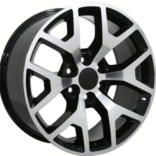 22×9 Black Machined Face Replica Wheel – Fits GMC Sierra 6×139.7 +25