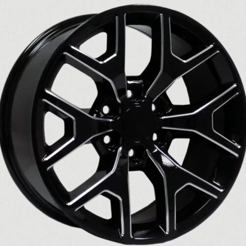 20×9 Gloss Black Milled Replica Wheel – Fits GMC Sierra 6×139.7 +27