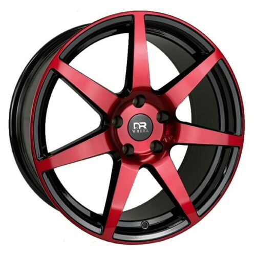 Drift Racing DR72 Wheel – 18×8 +35 | 5×114.3 | 73.1 CB | Black Machine Face + Red Paint | Forged Flow Formed