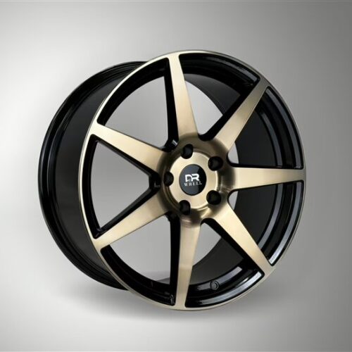 Drift Racing DR72 Wheel – 18×8 +35 | 5×114.3 | 73.1 CB | Black w/ Bronze Face | Forged Flow Formed