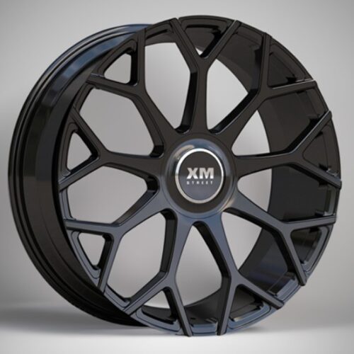 XM Street Wheel XM-608x 20×8.5 +35 5×112 / 5×114.3 C.B 73.10 Gloss Black Floating Cap