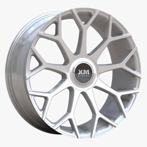 XM STREET Wheel XM-608x 20×8.5 +35 5×112 / 5×114.3 C.B 73.10 Silver Brushed Floating Cap