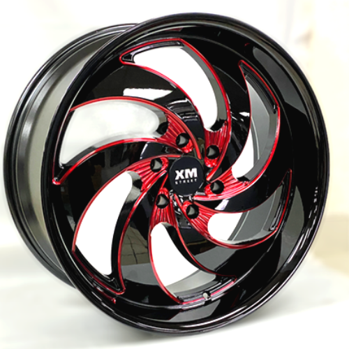 XM Street XM-626 Wheel 22×9.5 Black Red Milled | 6×139.7