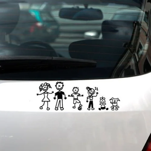 Custom Stick Figure Family Car Decal | Premium Oracal 651 Vinyl