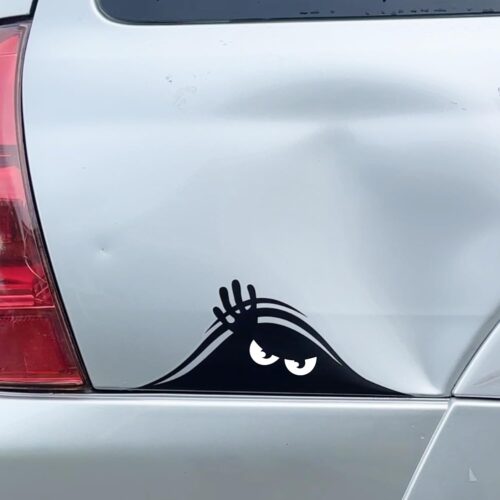 Funny Peeking Eyes Monster Vinyl Decal | Car dent sticker