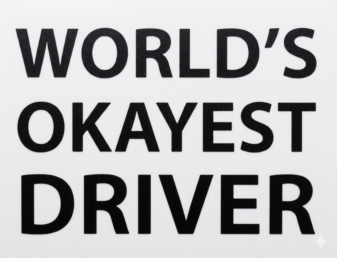 "World's Okayest Driver" Funny Vinyl Car Sticker